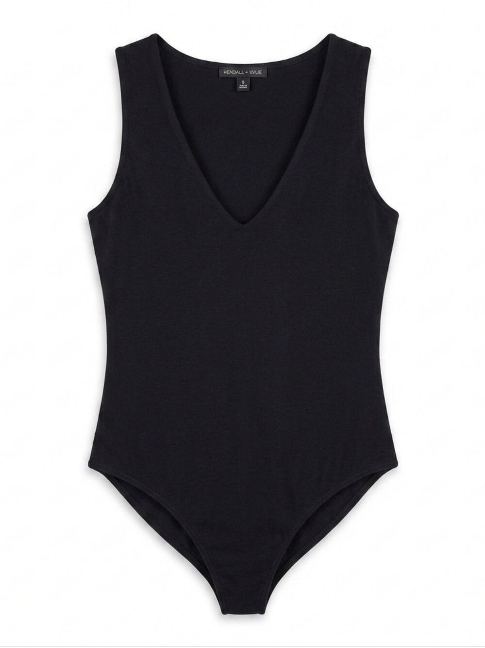 Kendall + Kylie Black V-Neck Bodysuit Women's Small